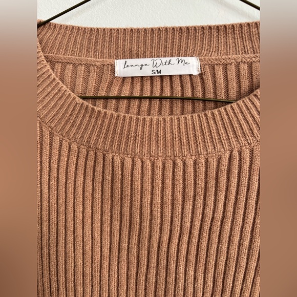 Lounge With Me Ribbed Drop Shoulder Crewneck Pullover Sweater Size S/M - Picture 2 of 3